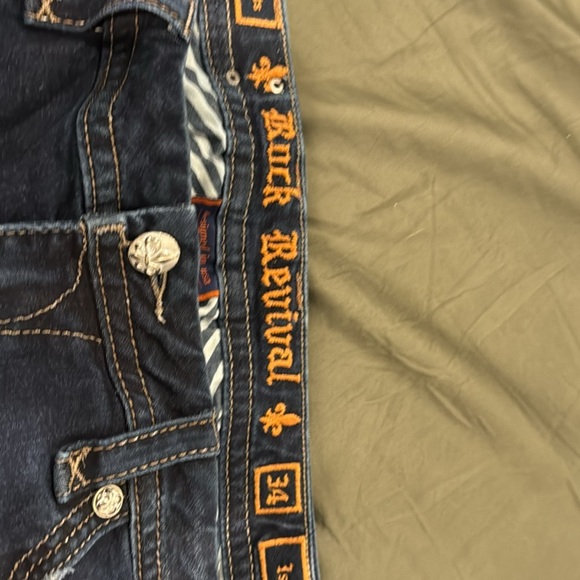 Rock Revival Women's Dark and Light Blue Jeans - Picture 9 of 11